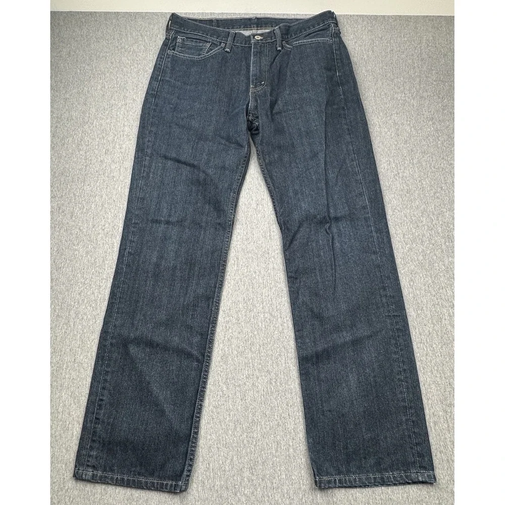 Levi's 514 Jeans Straight Mens Sz 33x32 Fits 34x32 Dark Wash Blue Jeans‎